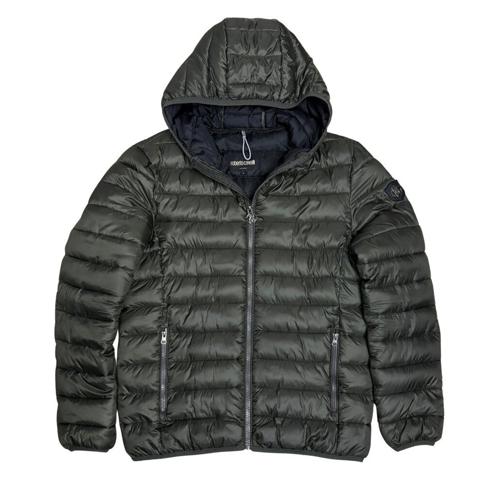 ROBERTO CAVALLI Luxury Designer Winter Puffer Parka Jacket Coat Womens Large